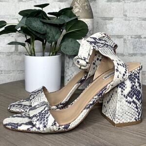 Steve Madden | Snakeskin Open Toe Chunky Heel